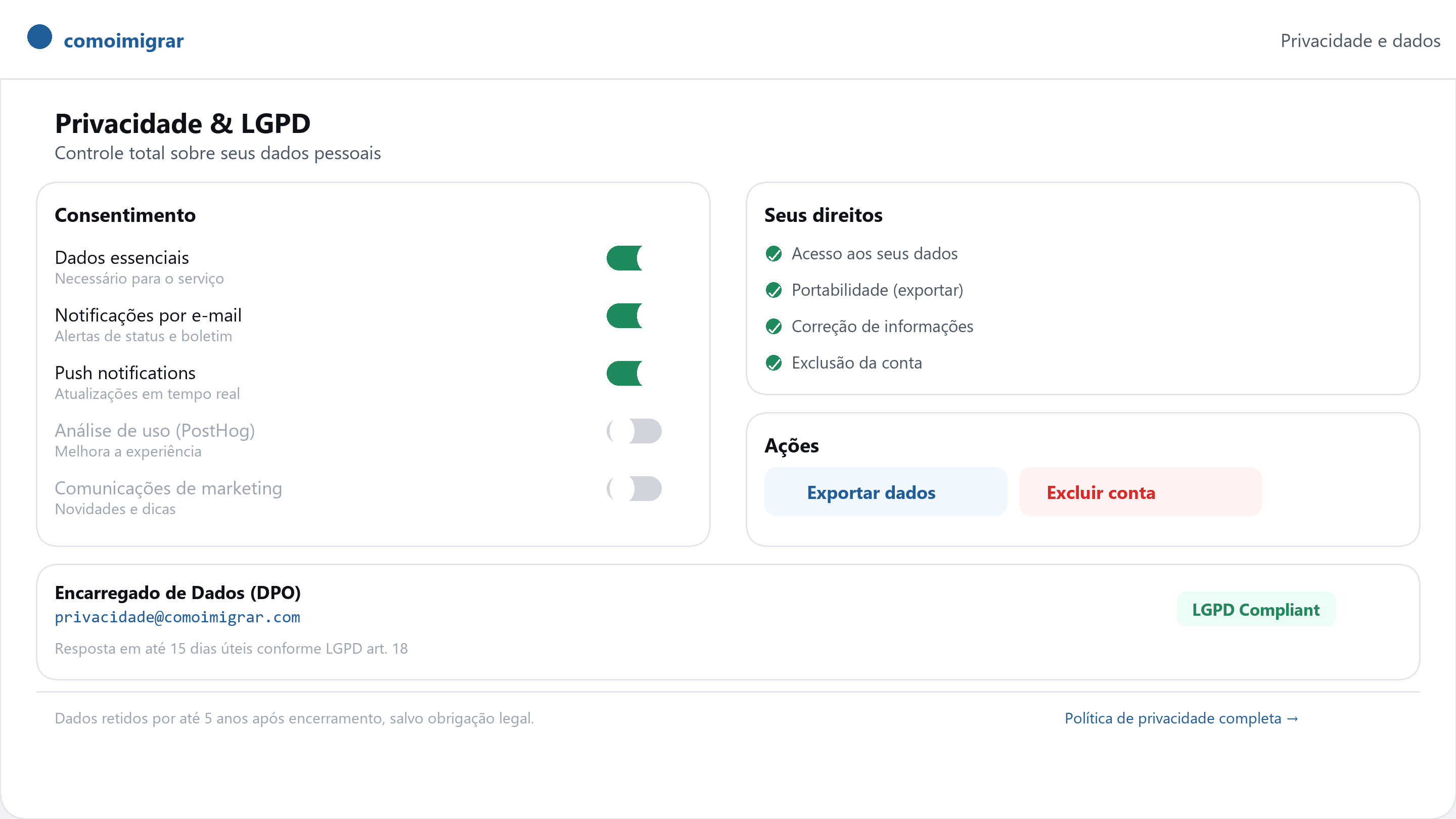 Ambiente de trabalho transmitindo confiança e segurança de dados pessoais